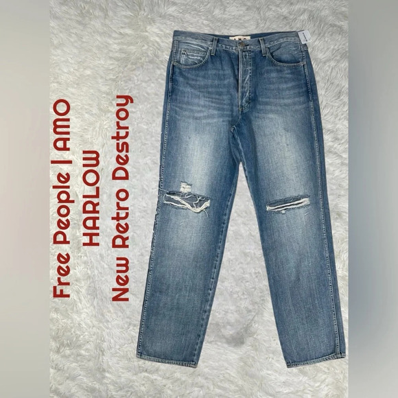 Free People | AMO| Harlow New Retro Destroy | NWT! - Picture 1 of 6